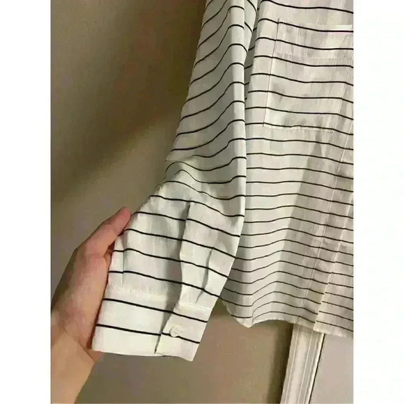 Club Monaco White Striped Double Breasted Button Down S M - Picture 3 of 6